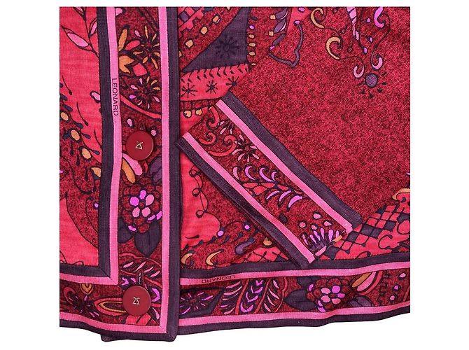 Leonard Fashion Flower Print No Collar Setup Red - view 8