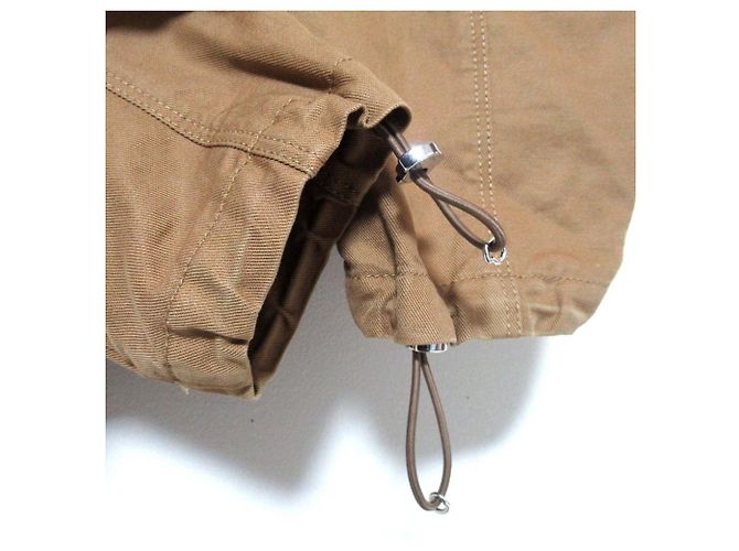Giacca corta con cappuccio Moncler ROUZIC in misto lino Marrone - vista 6