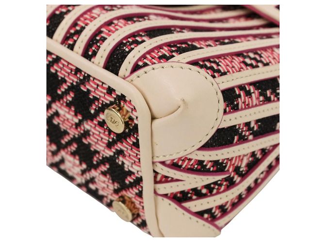 Bolsa 2way em couro e tweed Roger Vivier Rosa - vista 13