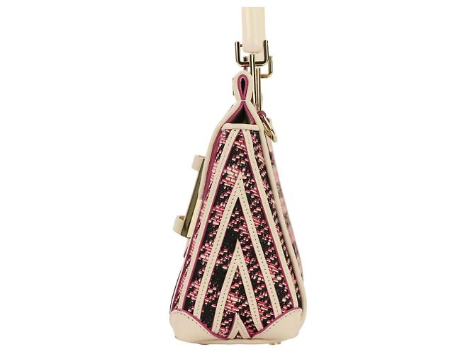 Bolsa 2way em couro e tweed Roger Vivier Rosa - vista 3