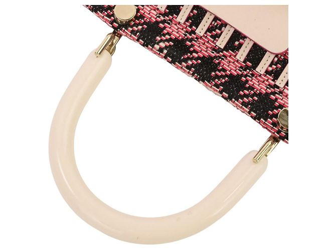 Bolsa 2way em couro e tweed Roger Vivier Rosa - vista 7