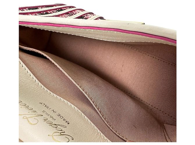 Bolsa 2way em couro e tweed Roger Vivier Rosa - vista 8