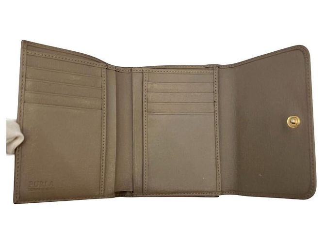 Furla Leather Trifold Compact Wallet Brown - view 5