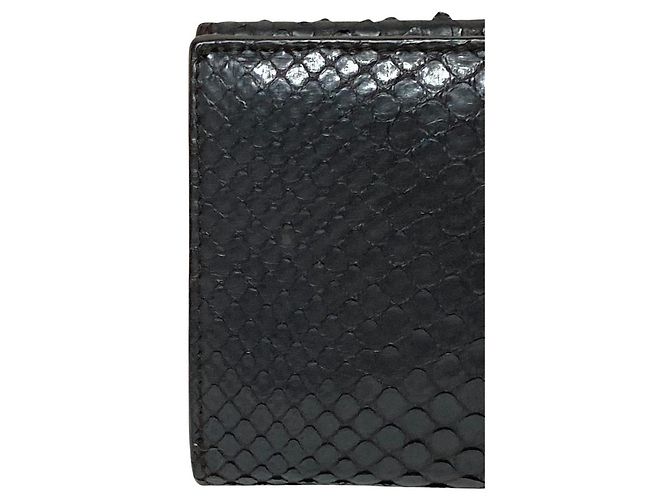 Portafoglio lungo Bottega Veneta in pitone Marrone Nero - vista 11