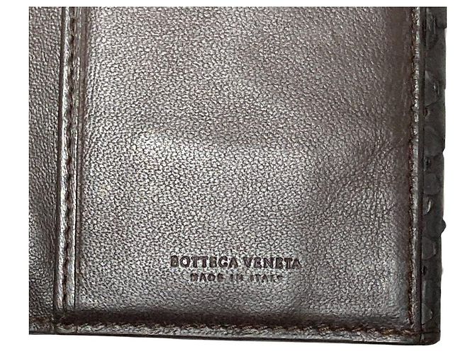 Portafoglio lungo Bottega Veneta in pitone Marrone Nero - vista 6