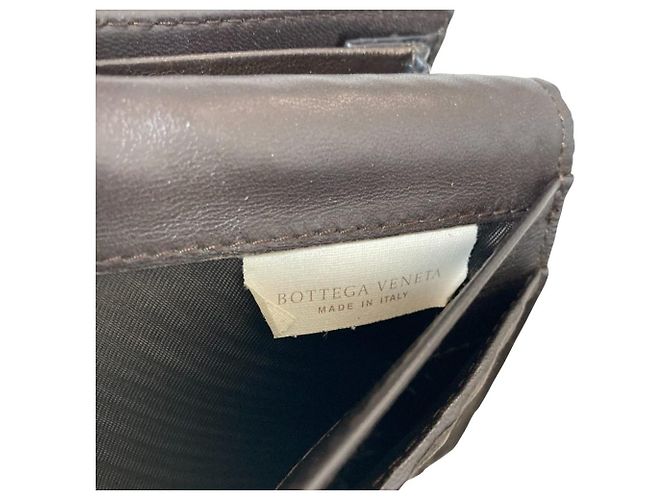 Portafoglio lungo Bottega Veneta in pitone Marrone Nero - vista 7