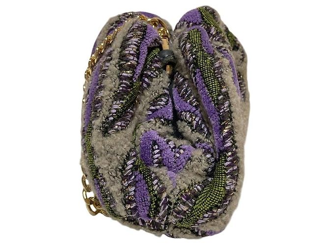 Autre Marque PULICATI Clutch mit Kette Lila - Ansicht 2