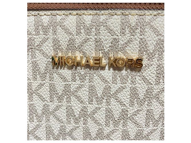 Borsa Tote 2 vie Michael Kors Charlotte Marrone Bianco - vista 10