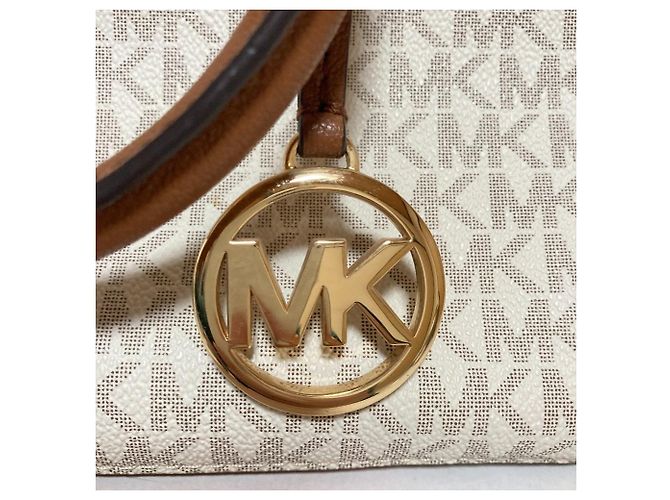 Borsa Tote 2 vie Michael Kors Charlotte Marrone Bianco - vista 11