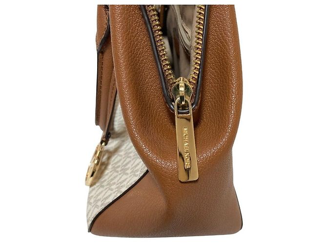 Borsa Tote 2 vie Michael Kors Charlotte Marrone Bianco - vista 15