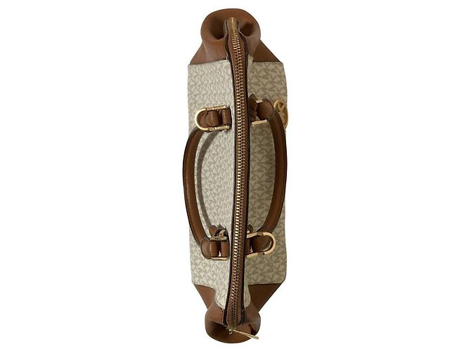 Borsa Tote 2 vie Michael Kors Charlotte Marrone Bianco - vista 5