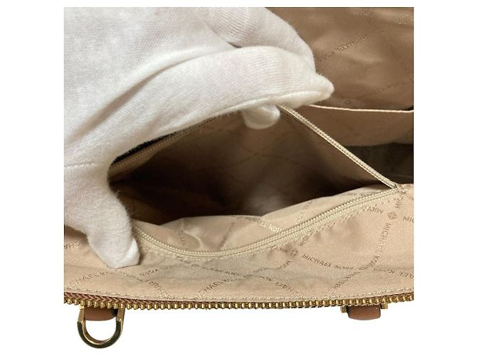 Borsa Tote 2 vie Michael Kors Charlotte Marrone Bianco - vista 8