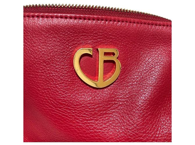 Autre Marque BLUE LABEL CRESTBRIDGE Leder-Schultertasche mit Kette Rot - Ansicht 14