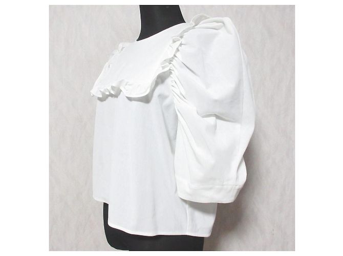 Autre Marque yori Mini Puff Blouse Pullover Bianco - vista 3