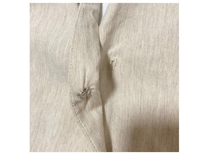 Autre Marque Gilet lungo in twill di cotone e canapa 1er Arrondissement Beige - vista 4