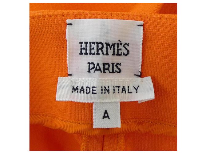 Hermès Pantaloni dritti Hermes Milano Jersey Arancione - vista 4