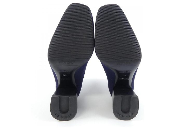 Bottes en maille Hermès Bleu Bleu Marine - vue 4