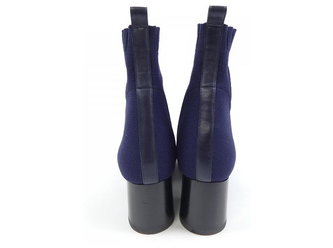 Bottes en maille Hermès Bleu Bleu Marine - vue 5
