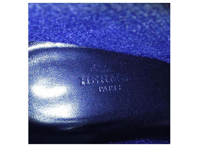 Bottes en maille Hermès Bleu Bleu Marine - vue 6