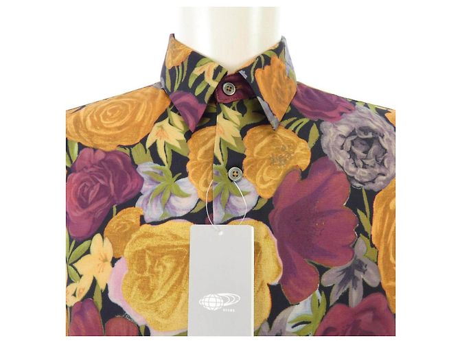 Autre Marque Camisa Vaporize Flower Preto Vermelho Laranja - vista 5