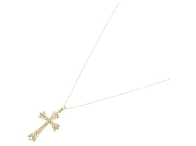 Autre Marque Au750 Cross Diamond Necklace Golden - view 2