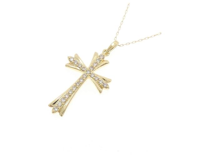 Autre Marque Au750 Cross Diamond Necklace Golden - view 3