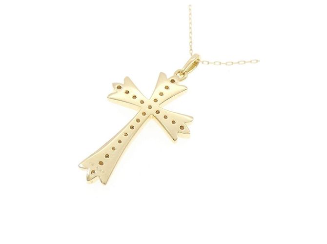 Autre Marque Au750 Cross Diamond Necklace Golden - view 4