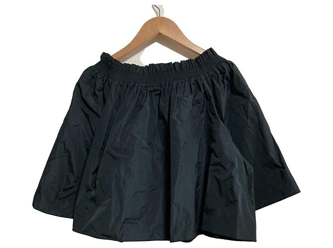 Autre Marque martinique Kurze Bluse mit Raffung Schwarz - Ansicht 2