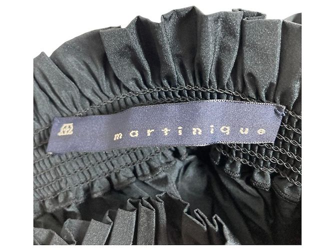 Autre Marque martinique Kurze Bluse mit Raffung Schwarz - Ansicht 4