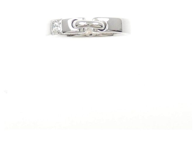 Anello Chaumet Lian Simple Motif Small in Oro Bianco 750 e Diamanti Misura 9 - vista 2