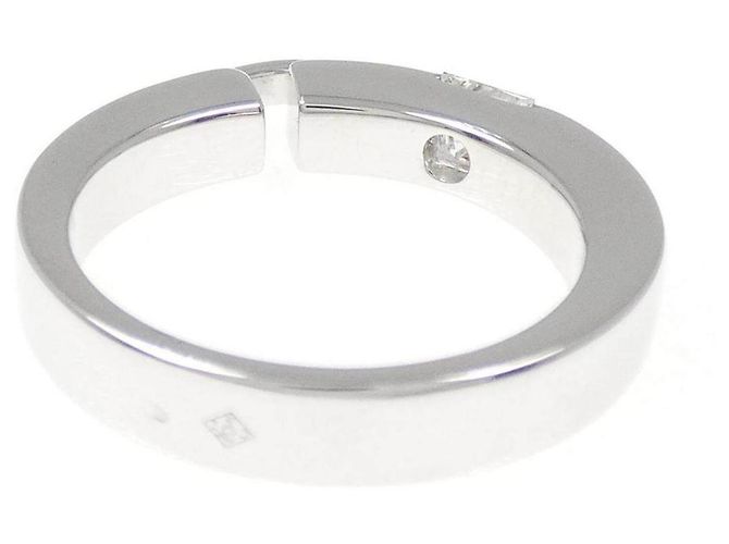 Anello Chaumet Lian Simple Motif Small in Oro Bianco 750 e Diamanti Misura 9 - vista 3