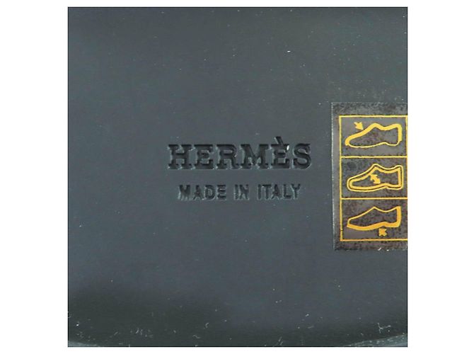 Hermès 37.5 Leather Loafers Black White - view 12