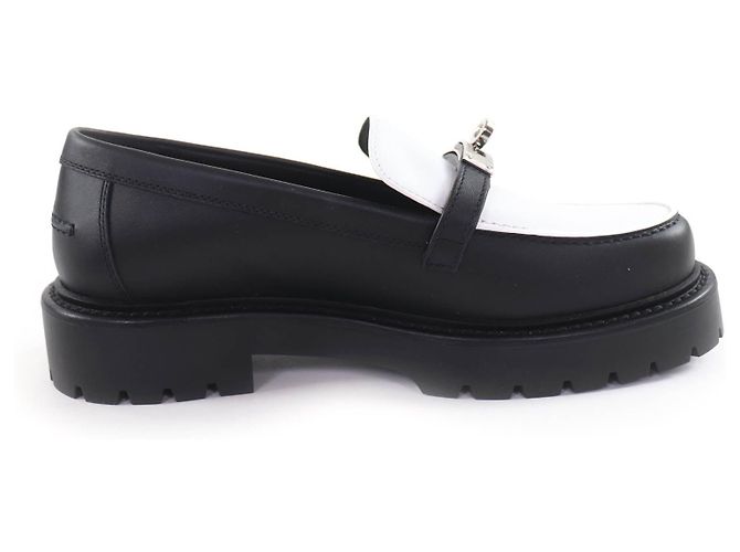 Hermès 37.5 Leather Loafers Black White - view 6