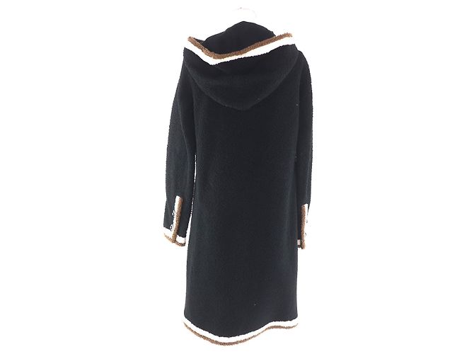 Chanel Mantel aus Seide und Lammfell Schwarz - Ansicht 3