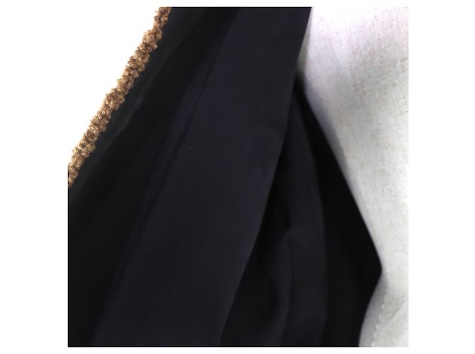 Chanel Mantel aus Seide und Lammfell Schwarz - Ansicht 5