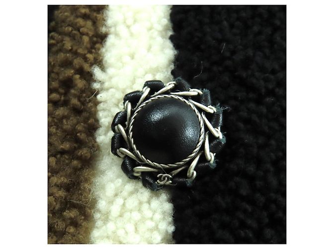 Chanel Mantel aus Seide und Lammfell Schwarz - Ansicht 6