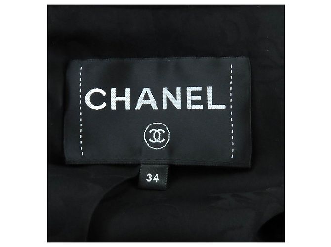 Chanel Mantel aus Seide und Lammfell Schwarz - Ansicht 7