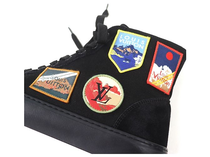 Baskets montantes Louis Vuitton Tattoo line Alps emblem Canvas Noir - vue 10