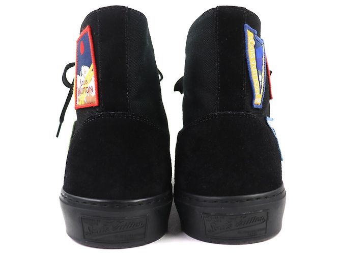 Baskets montantes Louis Vuitton Tattoo line Alps emblem Canvas Noir - vue 5