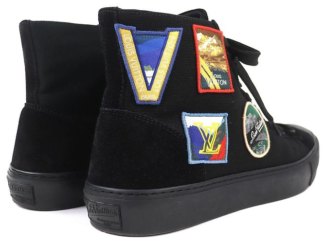 Baskets montantes Louis Vuitton Tattoo line Alps emblem Canvas Noir - vue 6