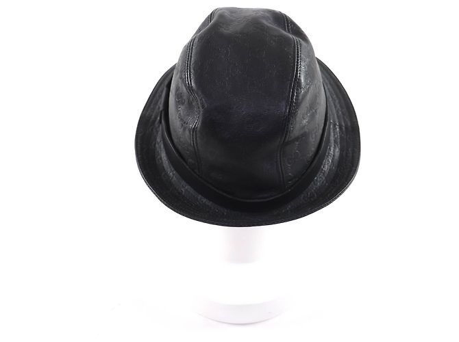 Sombrero de piel de vaca Gucci Guccissima GGPattern Negro - vista 3