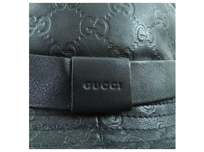 Sombrero de piel de vaca Gucci Guccissima GGPattern Negro - vista 5