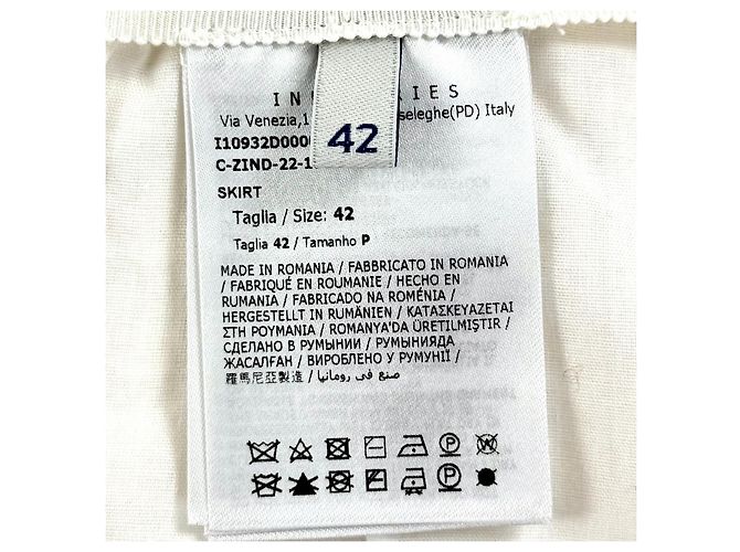 Saia de algodão tweed Moncler Branco Cru - vista 10
