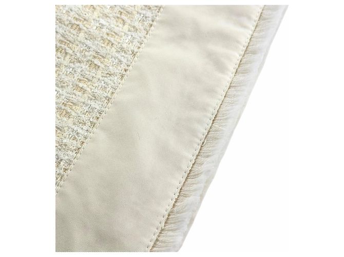 Saia de algodão tweed Moncler Branco Cru - vista 6