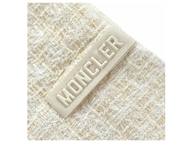 Saia de algodão tweed Moncler Branco Cru - vista 8