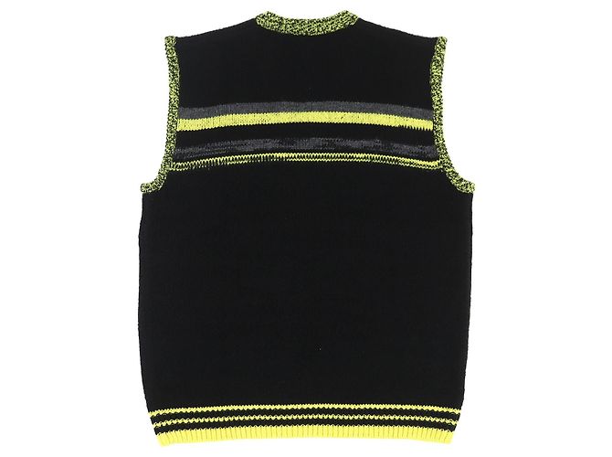 Malhas Raf Simons Fred Perry Preto Amarelo - vista 2