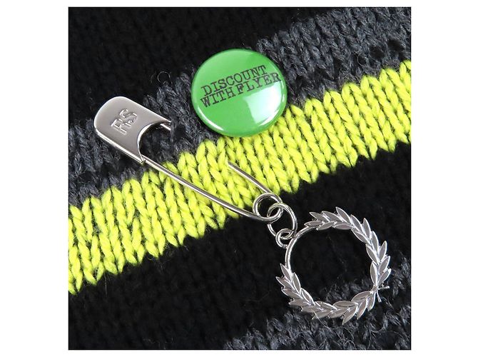 Malhas Raf Simons Fred Perry Preto Amarelo - vista 4