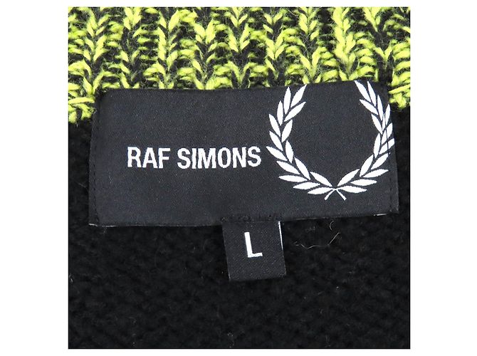 Malhas Raf Simons Fred Perry Preto Amarelo - vista 5