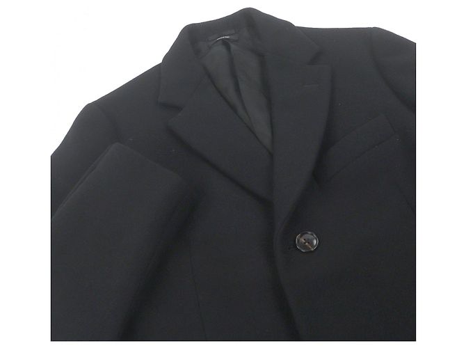 Abrigo de cachemira con vivo de piel de cordero Hermès Chester50 Negro - vista 2