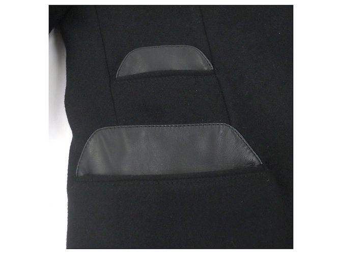 Abrigo de cachemira con vivo de piel de cordero Hermès Chester50 Negro - vista 5